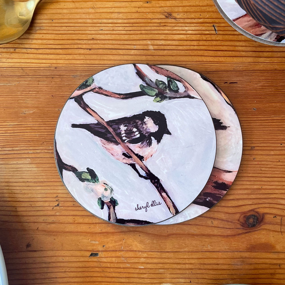 Coal Tit Coasters - Round (Pack of 4)
