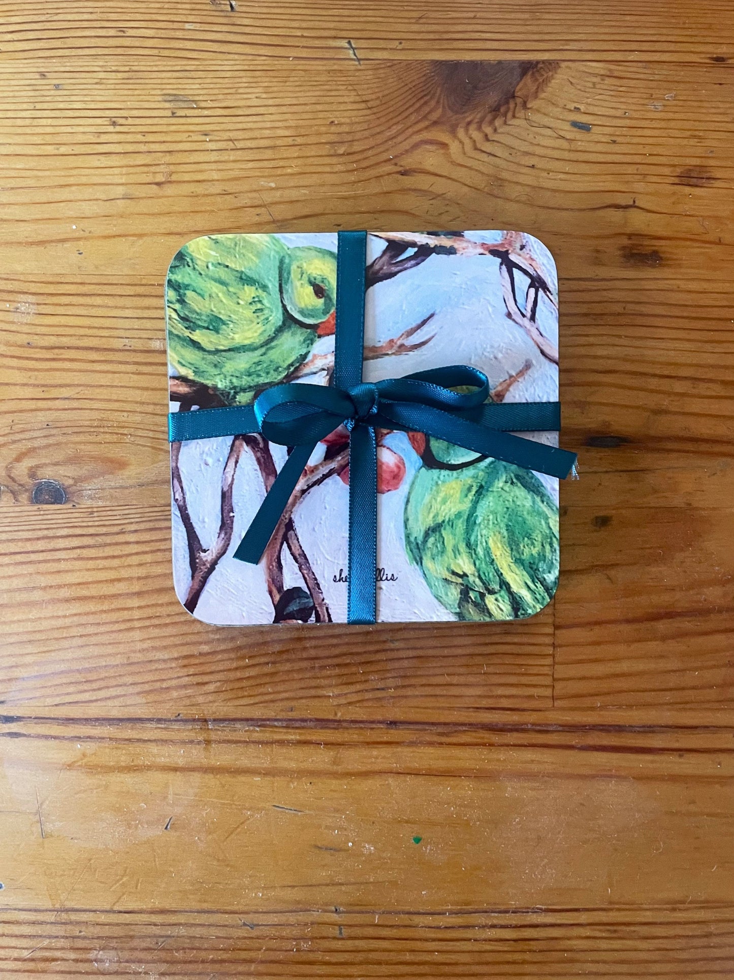 Parakeet Coasters - Square (Pack of 4)