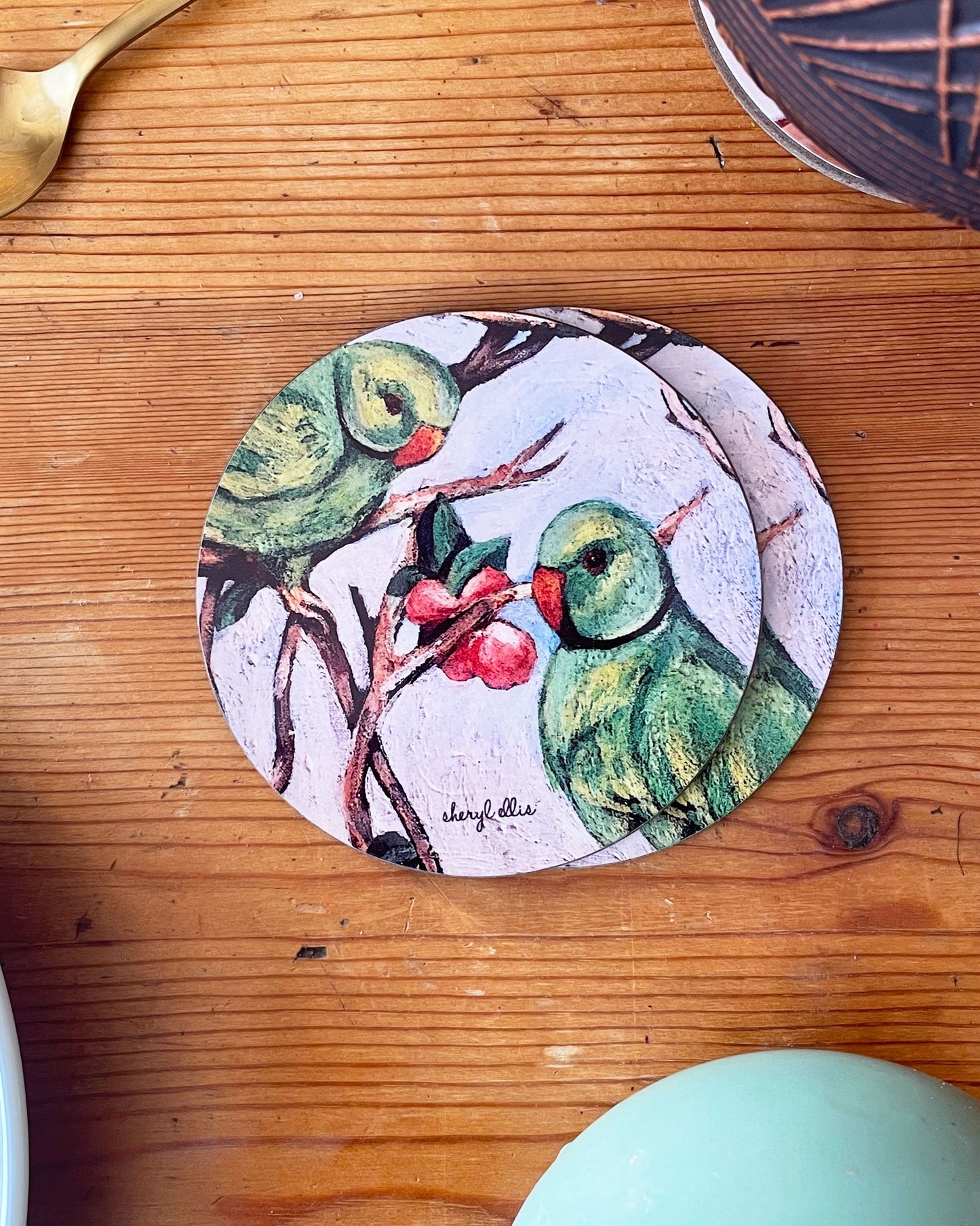 Parakeet Mug and Coaster set - (1 Mug + Coaster)