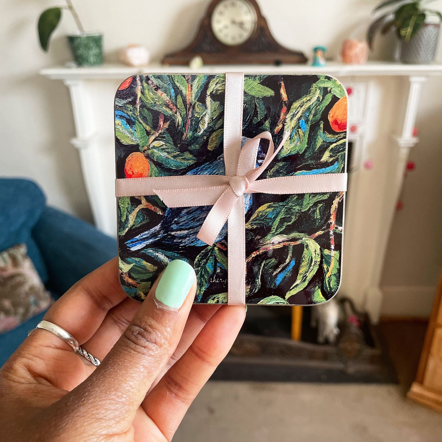 Blue Jean Bird Coasters (Pack of 4)