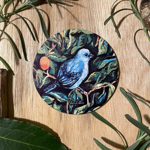 Blue Jean Tanager Coasters - Round (Pack of 4)