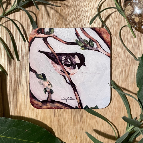 Coal Tit Mug and Coaster Gift set - (1 Mug + 1 Coaster)